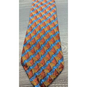 Ermenegildo Zegna Men‎ Neck Tie 59"x4" Abstract Art Wide Luxury